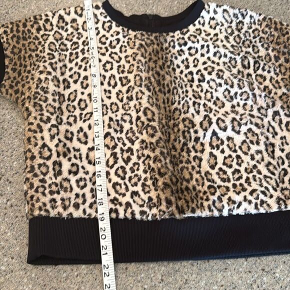MILLY Faux Fur Animal Print Pullover - Picture 3 of 10
